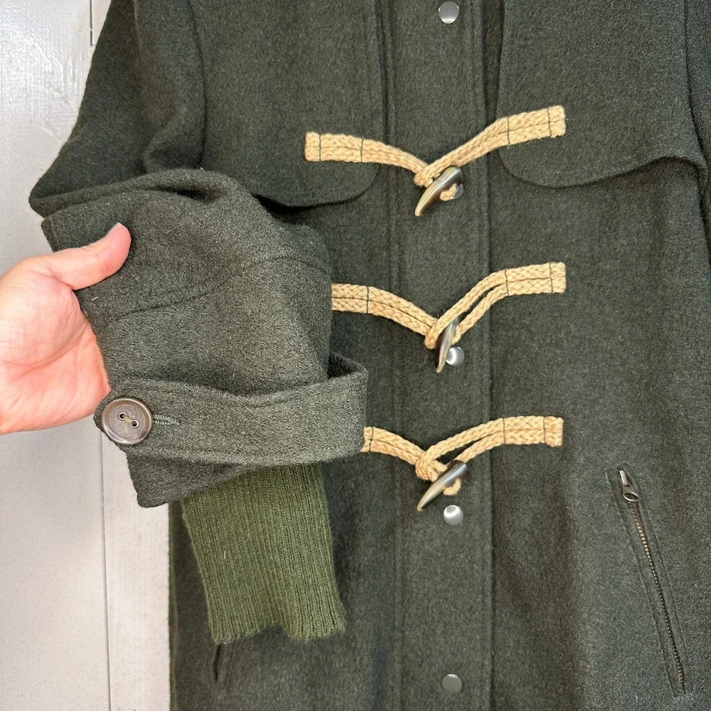 Free People Dark Green Toggle Coat